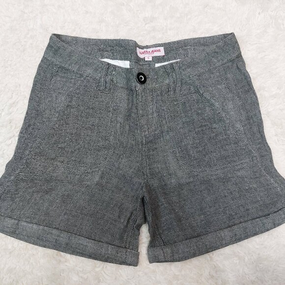 Guess Jeans Womens Gray Linen Blend Flat Front Shorts Size S - Picture 2 of 8